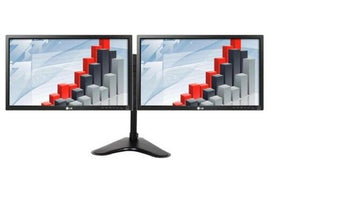 Dual LG FLATRON E2411PU-BN 24" Full HD LED Monitor DVI VGA + Monitor Arm Stand (Renew)