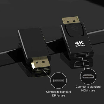 Displayport Display Port DP to HDMI Adaptor 4K Ultra HD Gold Plated