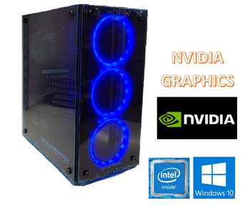 Intel Quad Core i5 Gaming PC Nvidia 1650TI 16GB RAM 480GB SSD 500GB HDD W10P